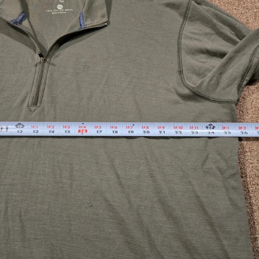 Gramicci Hiking Pullover Merino Wool Mens XXL Green‎ 1/4 Zip Flash Tech Gorpcore